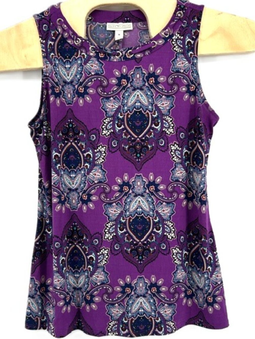Dana Buchman Purple Paisley Sleeveless Tank Top Size Medium